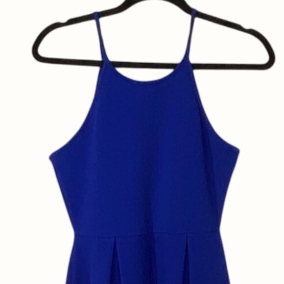 Love Chesley Cobalt Blue Pleated Fit & Flare Skater Mini Dress Junior's Size M - Picture 4 of 10